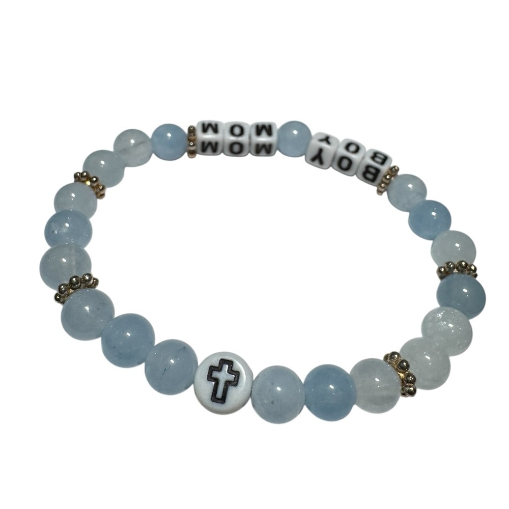 Blue and Gold Beaded Bracelet